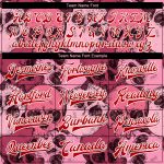 Personalized Pink Red-White Skull With Heart Shaped Eyes 3D Bomber Full-Snap Varsity Letterman Jacket Team Custom Name and Number