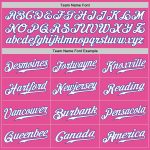 Personalized Pink Royal-Light Blue Authentic Split Fashion Baseball Jersey Team Custom Name and Number