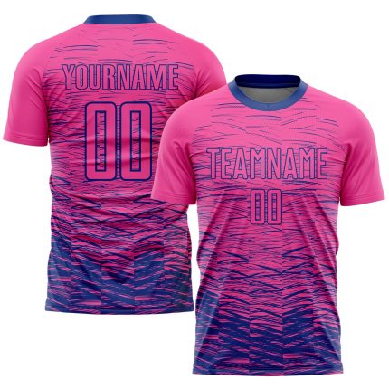 Personalized Pink Royal Sublimation Soccer Uniform Jersey