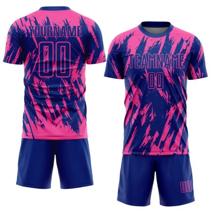 Personalized Pink Royal Sublimation Soccer Uniform Jersey Team Custom Name and Number