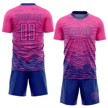 Personalized Pink Royal Sublimation Soccer Uniform Jersey