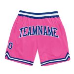 Personalized Pink Royal-White Authentic Throwback Basketball Shorts