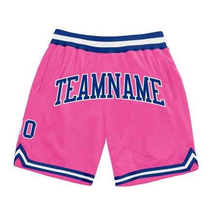 Personalized Pink Royal-White Authentic Throwback Basketball Shorts