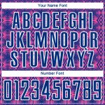 Personalized Pink Royal-White Geometric Shapes Sublimation Soccer Uniform Jersey Team Custom Name and Number