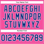 Personalized Pink Royal-White Performance T-Shirt Team Custom Name and Number
