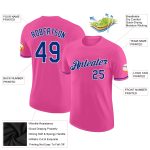 Personalized Pink Royal-White Performance T-Shirt Team Custom Name and Number
