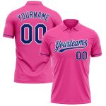 Personalized Pink Royal-White Performance Vapor Golf Polo Shirt Team Custom Name and Number