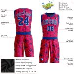 Personalized Pink Royal-White Round Neck Sublimation Basketball Suit Jersey Team Custom Name and Number