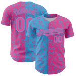 Personalized Pink Sky Blue 3D Pattern Design Rave Halloween Pumpkin Authentic Baseball Jersey Team Custom Name and Number