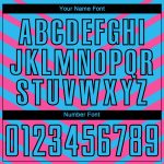 Personalized Pink Sky Blue-Black Arrow Shapes Sublimation Soccer Uniform Jersey Team Custom Name and Number