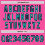 Personalized Pink Teal-Black Bomber Full-Snap Varsity Letterman Jacket Team Custom Name and Number