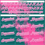 Personalized Pink Teal-White 3D Pattern Design Abstract Brush Stroke Authentic Baseball Jersey Team Custom Name and Number