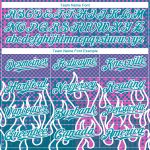 Personalized Pink Teal-White 3D Pattern Design Flame Authentic Baseball Jersey Team Custom Name and Number