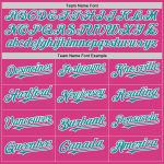 Personalized Pink Teal-White Line Authentic Baseball Jersey Team Custom Name and Number