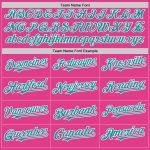 Personalized Pink Teal-White Mesh Authentic Throwback Baseball Jersey Team Custom Name and Number