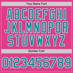 Personalized Pink Teal-White Mesh Authentic Throwback Baseball Jersey Team Custom Name and Number