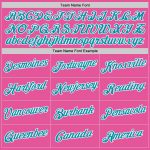 Personalized Pink Teal-White Performance T-Shirt Team Custom Name and Number