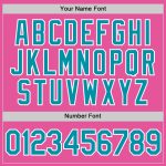 Personalized Pink Teal-White Performance T-Shirt Team Custom Name and Number