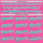 Personalized Pink Teal-White Two-Button Unisex Softball Jersey Team Custom Name and Number