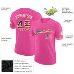 Personalized Pink Vintage USA Flag-City Cream Performance T-Shirt Team Custom Name and Number