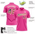 Personalized Pink Vintage USA Flag-Cream Performance Vapor Golf Polo Shirt Team Custom Name and Number