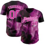 Personalized Pink White 3D Pattern Design Animal Wolf Authentic Baseball Jersey Team Custom Name and Number