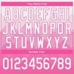 Personalized Pink White 3D Pattern Design Bomber Full-Snap Varsity Letterman Jacket Team Custom Name and Number