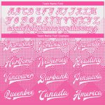 Personalized Pink White 3D Pattern Design Bomber Full-Snap Varsity Letterman Jacket Team Custom Name and Number