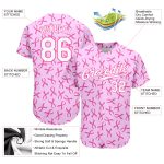 Personalized Pink White 3D Pattern Design Breast Cancer Authentic Baseball Jersey Team Custom Name and Number
