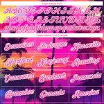 Personalized Pink White 3D Pattern Design Tropical Hawaii Palms Trees Performance T-Shirt Team Custom Name and Number