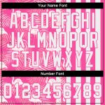 Personalized Pink White 3D Pattern Design Tropical Palm Leaves And Famingo Authentic Baseball Jersey Team Custom Name and Number