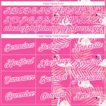Personalized Pink White 3D Pattern Design Tropical Palm Leaves And Famingo Performance T-Shirt Team Custom Name and Number