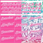Personalized Pink White 3D Pattern Design Tropical Palm Leaves Performance Golf Polo Shirt Team Custom Name and Number