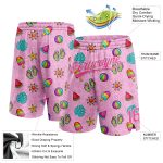 Personalized Pink White 3D Pattern Summer Ice Cream And Watermelon Authentic Basketball Shorts Team Custom Name and Number