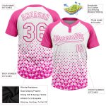 Personalized Pink White 3D Pattern Two-Button Unisex Softball Jersey