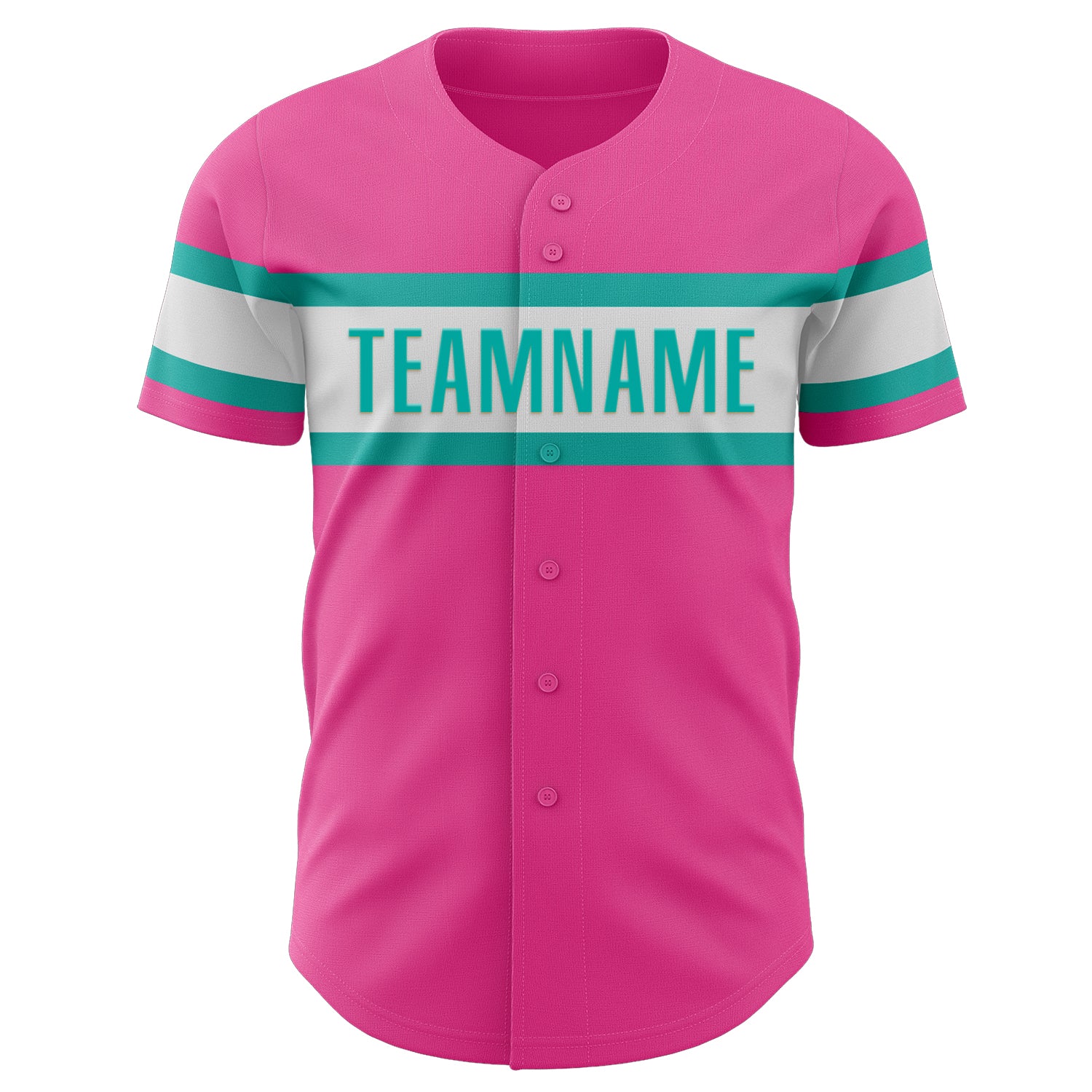 Personalized Pink White-Aqua Authentic Baseball Jersey Team Custom Name and Number Personalized Pink White-Aqua Authentic Baseball Jersey Team Custom Name and Number - Image 2