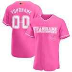 Personalized Pink White Authentic American Flag Fashion Baseball Jersey Team Custom Name and Number