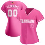 Personalized Pink White Authentic American Flag Fashion Baseball Jersey Team Custom Name and Number