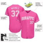 Personalized Pink White Authentic Baseball Jersey Team Custom Name and Number