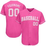 Personalized Pink White Authentic Baseball Jersey Team Custom Name and Number