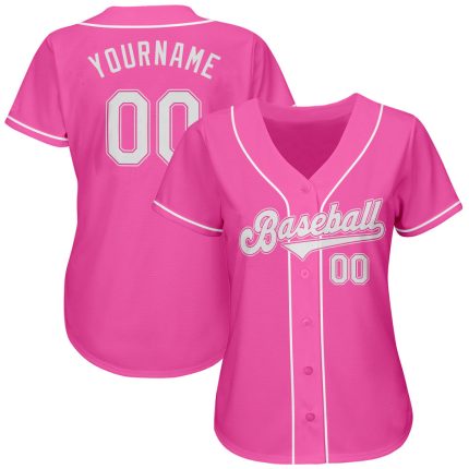 Personalized Pink White Authentic Softball Jersey Team Custom Name and Number
