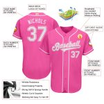 Personalized Pink White Authentic Softball Jersey Team Custom Name and Number