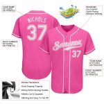 Personalized Pink White Authentic Softball Jersey
