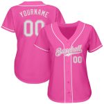 Personalized Pink White Authentic Softball Jersey