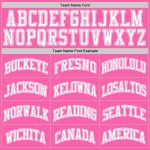 Personalized Pink White Authentic Throwback Basketball Jersey Team Custom Name and Number