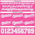 Personalized Pink White Authentic Throwback Basketball Shorts Team Custom Name and Number