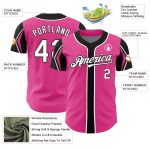 Personalized Pink White-Black 3 Colors Arm Shapes Authentic Baseball Jersey Team Custom Name and Number