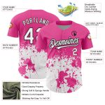 Personalized Pink White-Black 3D Pattern Design Abstract Splash Grunge Art Authentic Baseball Jersey Team Custom Name and Number