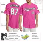 Personalized Pink White-Black Authentic Baseball Jersey Team Custom Name and Number