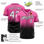 Personalized Pink White-Black Authentic Fade Fashion Baseball Jersey Team Custom Name and Number